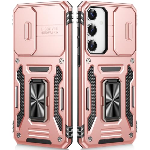 OLHAOMAO Hülle für Galaxy S24 Plus/S25 Plus mit Ständer,[Magnetischer Ringständer][Schiebebare Kameraabdeckung] Militärische Objektivschutzhülle für Samsung S24 Plus/S25 Plus 6,7",Lila von OLHAOMAO
