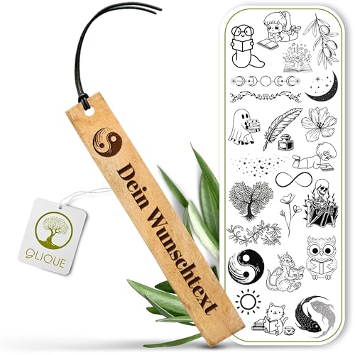 Lesezeichen personalisiert, Olivenholz - Handgemachtes Lesezeichen mit Gravur als individuelles Geschenk von OLIQUE