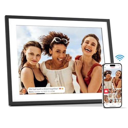 Frameo 16.2-Inch 32GB Extra Large WiFi Digital Picture Frame, Electronic Photo Frame with IPS HD Touchscreen, Auto-Rotate, Wa von OLKIEQZ