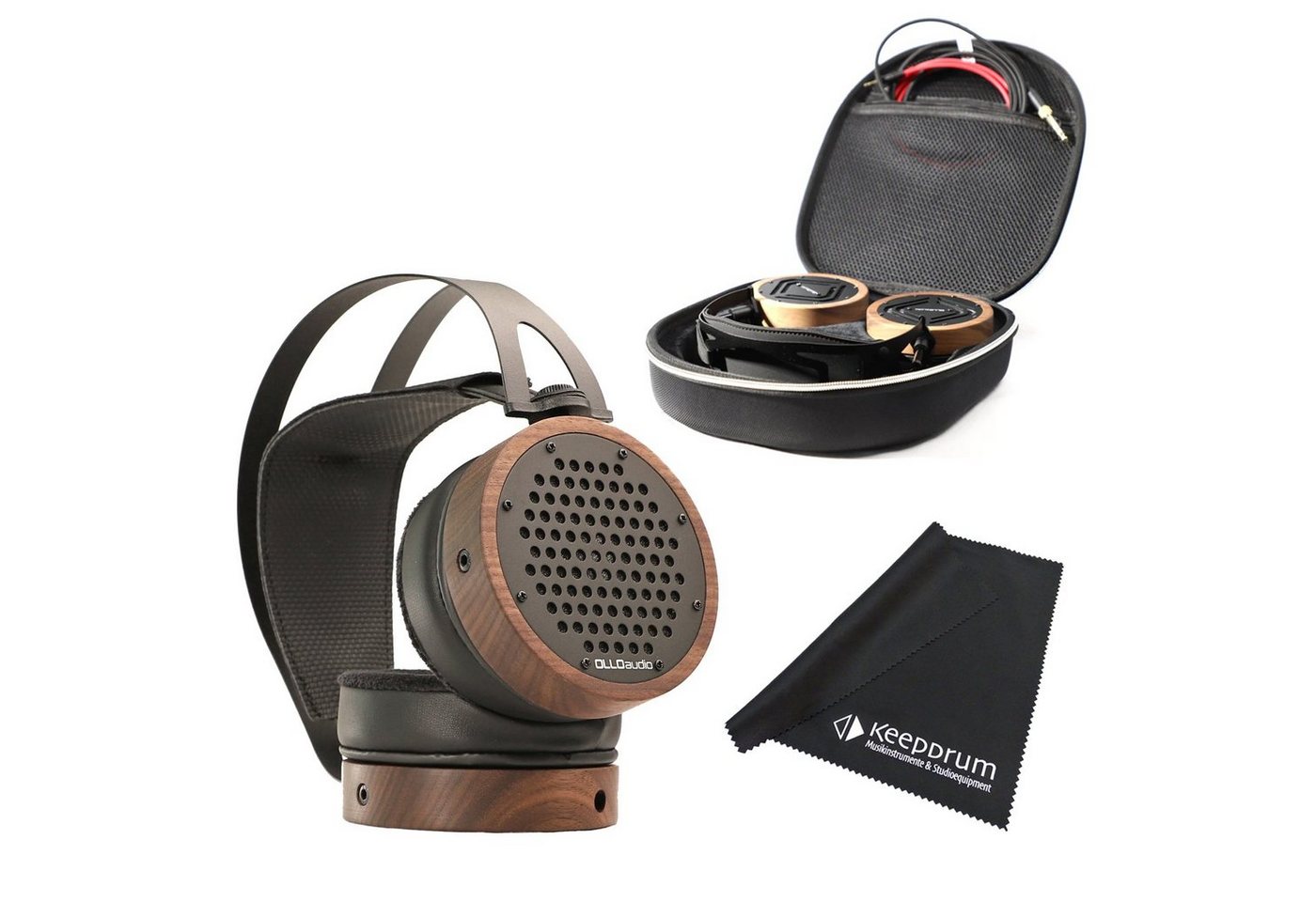 OLLO Audio S4X 1.3 Over-Ear-Kopfhörer (offen, Ohrmuscheln aus Holz, Inkl Kopfhörertasche und keepdrum Mikrofasertuch) von OLLO Audio