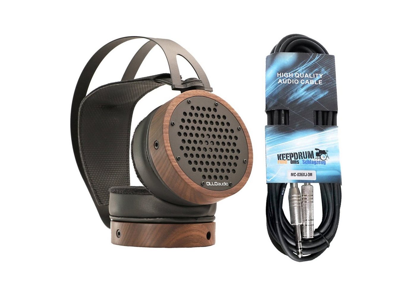 OLLO Audio S4X 1.3 Over-Ear-Kopfhörer (offen, Ohrmuscheln aus Holz, Inkl keepdrum Verlängerungskabel) von OLLO Audio