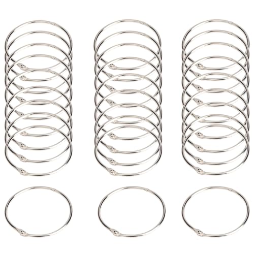 OLSDXAWQ, 50 Stück Metallbinder-Buchringe, Loseblatt-Binderringe Innendurchmesser 20 mm/25 mm/32 mm/40 mm Binderinge for DIY-Wortkartenbüro(32mm) von OLSDXAWQ