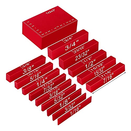 OLSDXAWQ， 7 Stück Aluminium-Setup-Stangen for Oberfräsen- und Tischkreissägen-Zubehör1/16 Holzbearbeitungs-Setup Holzbearbeitungswerkzeuge(Red) von OLSDXAWQ