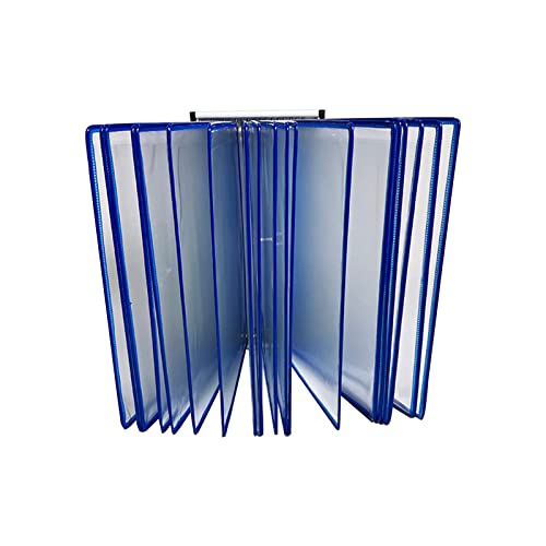 OLSDXAWQ, Wandmontierter Katalog-Präsentationsständer, wandmontiertes Referenzsystem, mit 20 leicht zu ladenden Taschen – 40 Blatt Kapazität – A4-Letter-Format(Blue) von OLSDXAWQ