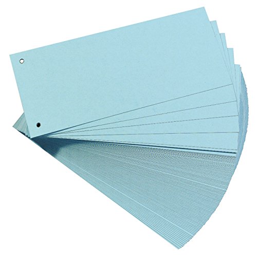 2er Pack (2 x 100 Stück) Trennstreifen blau gelocht rechteckig Trennblätter Ablagestreifen Aktenstreifen Aktenschilder von OLShop AG