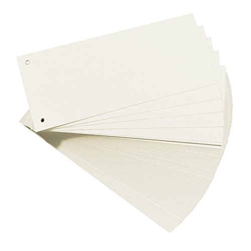 2er Pack (2 x 100 Stück) Trennstreifen weiß gelocht rechteckig Trennblätter Ablagestreifen Aktenstreifen Aktenschilder von OLShop AG