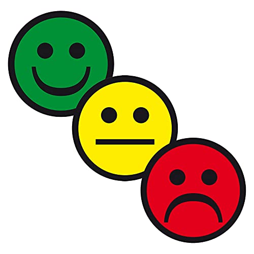 3er Set Etiketten-Aufkleber Smiley lachend/neutral/negativ, Haftpapier, Ø 40 mm, 100 Stück/Rolle 3er Set Etiketten-Aufkleber Smiley lachend/neutral/negativ, Haftpapier, Ø 40 mm, 100 Stück/Rolle von OLShop AG