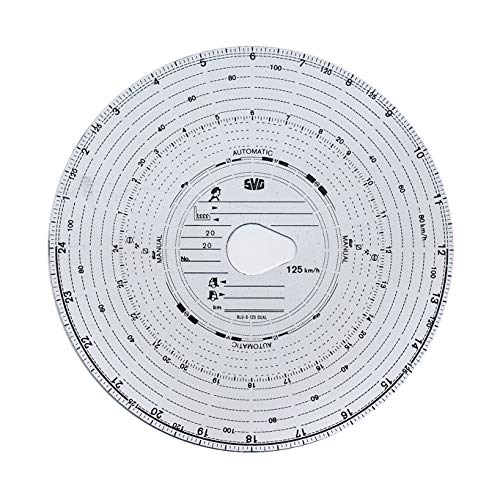 5 Packungen Tachoscheiben Diagrammscheiben bis 125 km/h Tachoblatt Kontrollscheiben 125-24 Fahrtenschreiberscheiben Tachographen von OLShop AG