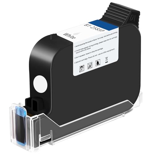 OLYBSJET BT-2585P Original Solvent Schnell Trocken Tintenpatrone für BT-HH6105B2/BT-HH6105B3 Handheld Tintenstrahldrucker (Weiß) von OLYBSJET