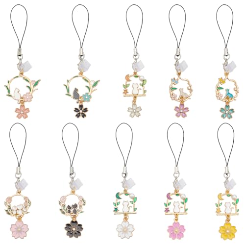 OLYCRAFT 10 Stück Staubschutzstecker Anhänger 11.5~12cm Lang Staubdichte Stecker Für Mobilgeräte Staubdichte Stecker USB C Anschlusskappenschutz In Katzen Und Blumenform Telefonanhänger Zubehör von OLYCRAFT