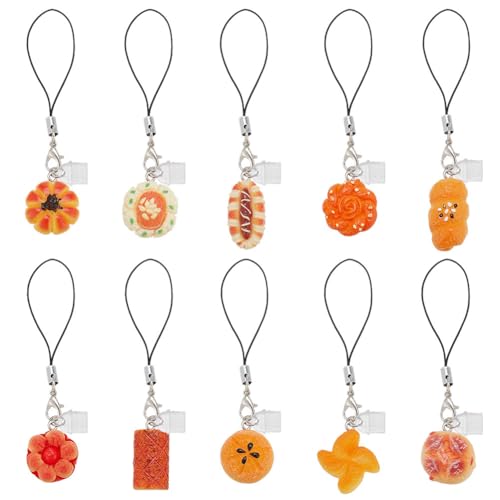OLYCRAFT 10 Stück Staubschutzstecker Anhänger Typ C USB Anschluss Staubschutzstecker Mit Mini Brot Anhängern Aus Harz 2.2~3cm Brot Anhänger Mobile Staubschutzstecker Staubschutzstecker Handy Anhänger von OLYCRAFT