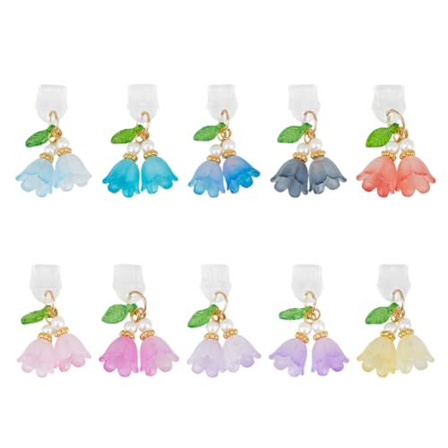 OLYCRAFT 10 Stück Staubschutzstöpsel Für USB Anschluss Typ C Mit Blumenanhängern Aus Acryl 3.2cm Kleine Maiglöckchenblüten Mobile Staubschutzstöpsel Staubstecker Handy Anhänger Staubschutzstecker von OLYCRAFT