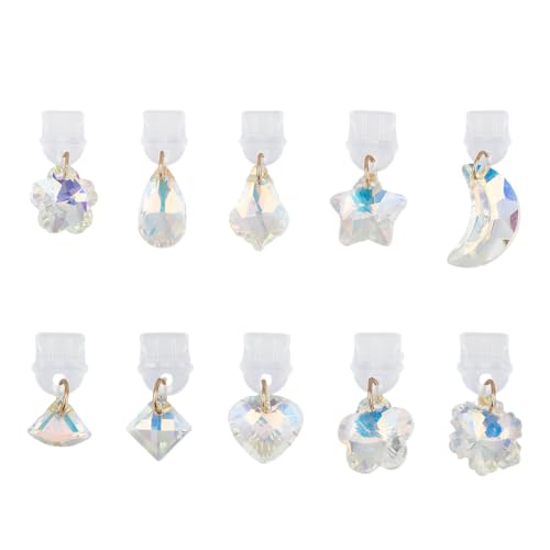 OLYCRAFT 10 Stück Staubschutzstöpsel Für USB Anschluss Typ C Mit Glasanhängern 2~3cm Transparenter ab Aurora Anhänger Mobile Staubschutzstöpsel Staubstecker Handy Anhänger Staubschutzstecker Anhänger von OLYCRAFT