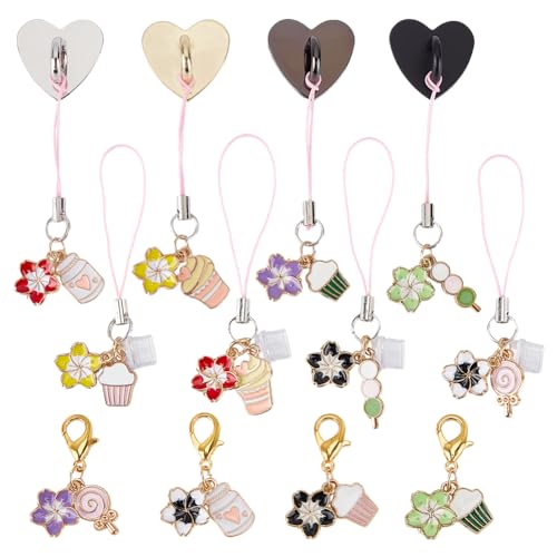 OLYCRAFT 12 Stück 3 Stile Typ C Staubstöpsel Anhänger 3.4~8.3cm Telefonhaken Kirschblüten Handy Anhänger Staubstöpsel Schlüsselanhänger USB C Anschluss Steckerkappe Telefon Staubschutzstecker von OLYCRAFT
