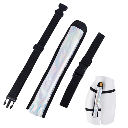 OLYCRAFT Rave Fächerholster 33x6cm Helles Blitzlicht Reflektierendes Fächerholster Handfächerträger Mit Dehnbaren Gummibändern Rave Festival Zubehör Für Tanzmusik Circuit Partys Und Raves von OLYCRAFT