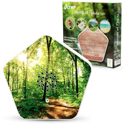 Olymp Sounds of Nature Box | Naturklänge für Entspannung & Ruhe | Soundbox mit Vogelgesang, Bachgeflüster, Bergwiesen, Meeresrauschen | Musikbox mit Bewegungssensor & individueller Lautstärkeregelung Olymp Sounds of Nature Box | Naturklänge für Entspannung & Ruhe | Soundbox mit Vogelgesang, Bachgeflüster, Bergwiesen, Meeresrauschen | Musikbox mit Bewegungssensor & individueller Lautstärkeregelung von OLYMP