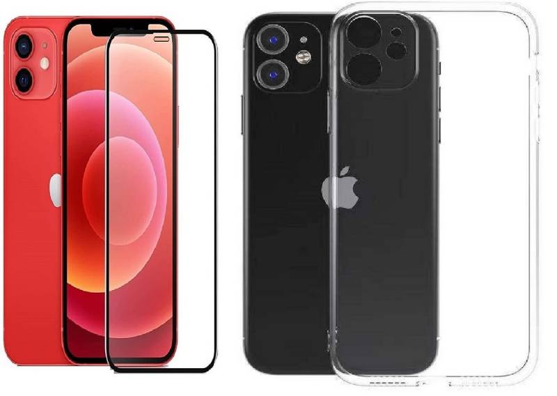 OLi Schutzfolie 2 in 1 Transparente Silikon Hülle + Panzer Schutzglas für Iphone 11, (Spar-Set, 2-St., für Apple IPhone 11), Displayschutz Rand bis zum Rand von OLi