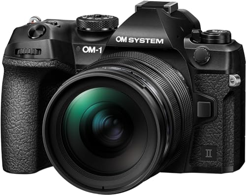 OM SYSTEM OM-1 Mark II Micro Four Thirds Systemkamera, 20 MP BSI Stacked Sensor, 5-Achsen-Bildstabilisierung, Schwarz mit M.Zuiko Digital 12-40mm f2.8 PRO II Objektiv von OM SYSTEM