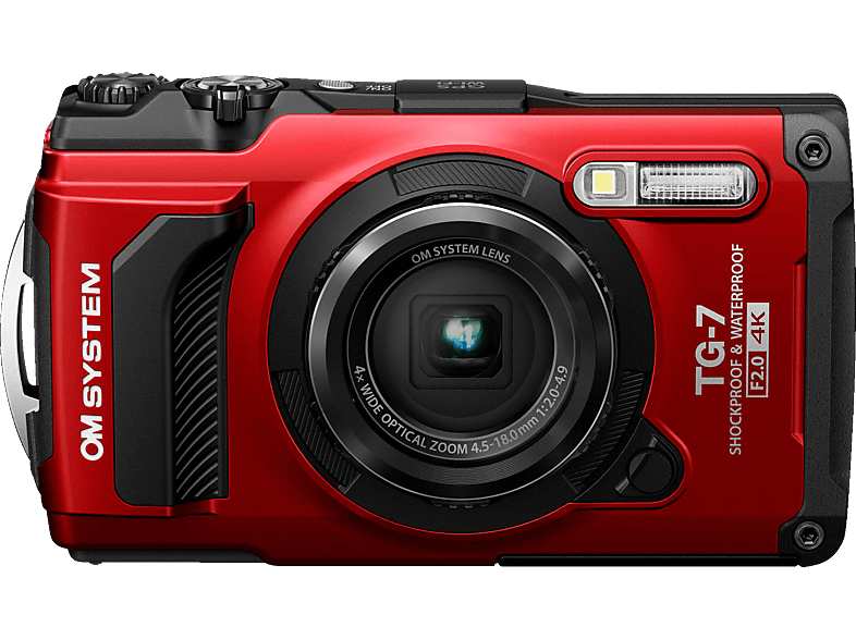 OM SYSTEM Tough TG-7 Digitalkamera Rot, 4.5-18 mm opt. Zoom, 3.0 Zoll, WLAN von OM SYSTEM