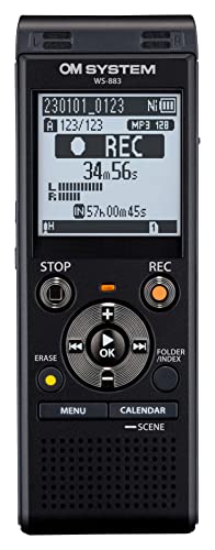 OM SYSTEM WS-883 hochwertiger digitaler Voice Rekorder mit integrierten Stereomikrofonen, Direkt-USB, Rauschunterdrückung, 8 GB interner Speicher, VCVA, schwarz OM SYSTEM WS-883 hochwertiger digitaler Voice Rekorder mit integrierten Stereomikrofonen, Direkt-USB, Rauschunterdrückung, 8 GB interner Speicher, VCVA, schwarz von OM SYSTEM