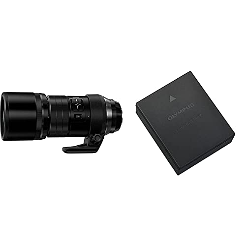 Olympus M.Zuiko Digital ED 300mm F4.0 PRO Objektiv, Telezoom, geeignet für alle MFT-Kameras, schwarz & BLH-1 Li-Ionen-Akku (1740mAh, geeignet für OM-D E-M1 Mark II) schwarz von OM SYSTEM