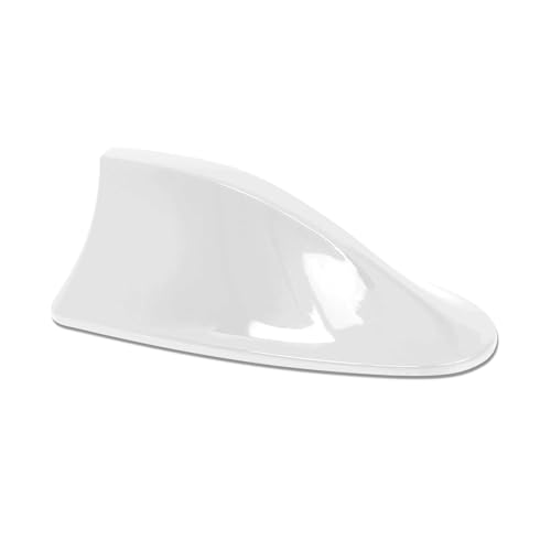 Autoantenne AM/FM Dachantenne Autoradio Shark Fin Antenne Haifisch | Auto Haifischantenne Haiflosse Haifischflosse Piano Weiß von OMAC