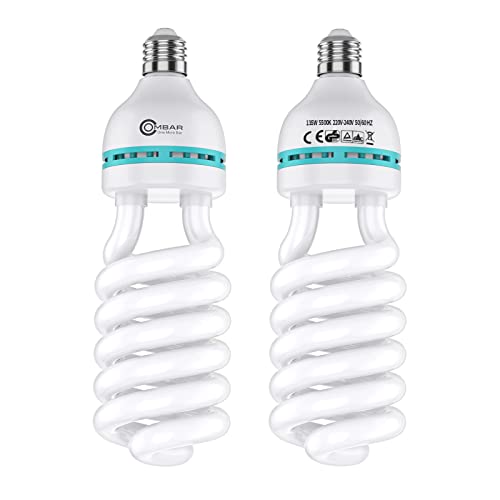 OMBAR 135W 5500K Fotolampe, tageslichtlampe mit E27 Sockel, Spiral Fotoleuchte, fotografie daylight licht lampe, CRI90+, 220V-240V, 50/60HZ für Softbox Fotografie im Fotostudio OMBAR 135W 5500K Fotolampe, tageslichtlampe mit E27 Sockel, Spiral Fotoleuchte, fotografie daylight licht lampe, CRI90+, 220V-240V, 50/60HZ für Softbox Fotografie im Fotostudio von OMBAR
