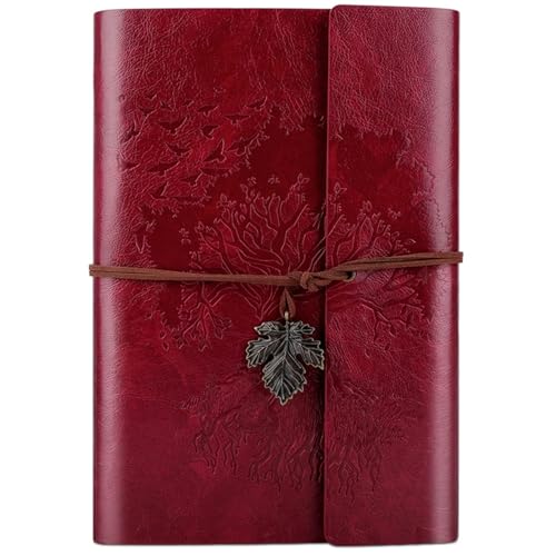 OMEYA PU-Leder-Tagebuch (Rot, A5) von OMEYA
