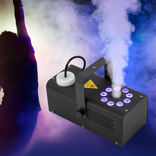 Nebelmaschine Mini Fogger, 500W 9 LED Licht Smoke Fog Machine, Outdoor/Indoor Rauchmaschine Bodennebelmaschine mit Fernbedienung für DJ Disco Party, Halloween, Hochzeiten & Weihnachten Nebelmaschine Mini Fogger, 500W 9 LED Licht Smoke Fog Machine, Outdoor/Indoor Rauchmaschine Bodennebelmaschine mit Fernbedienung für DJ Disco Party, Halloween, Hochzeiten & Weihnachten von OMGGYER