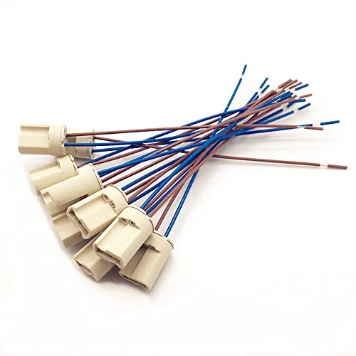 OMIGA 10 Stück G9 Fassung Keramik Fassung mit 0.5 mm²150 MM Teflondraht hoch Temperaturbeständiger Lampensockel für LED G9 Halogenlampen Keramiksteckdose (250V/2A) von OMIGA