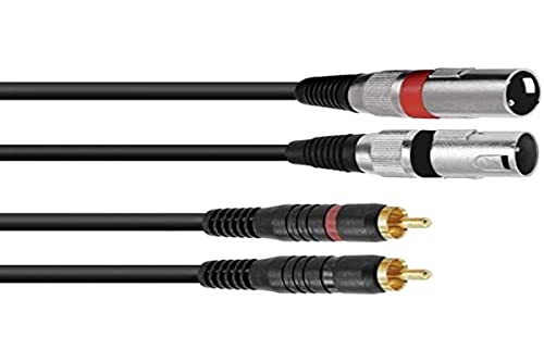 OMNITRONIC Adapterkabel 2xXLR(M)/2xCinch 1,5m sw von OMNITRONIC