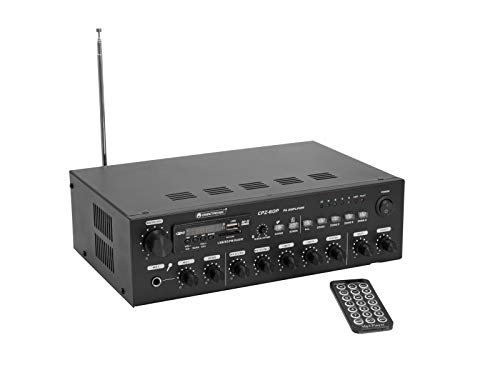 OMNITRONIC CPZ-60P ELA-Mischverstärker | 4-Zonen-ELA-Mono-Mischverstärker mit MP3-Player, Bluetooth, Zonen schaltbar, 60 Watt RMS OMNITRONIC CPZ-60P ELA-Mischverstärker | 4-Zonen-ELA-Mono-Mischverstärker mit MP3-Player, Bluetooth, Zonen schaltbar, 60 Watt RMS von OMNITRONIC