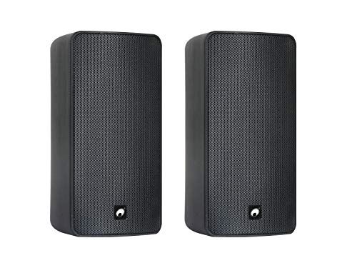 OMNITRONIC ODP-206T Installationslautsprecher 100V schwarz 2x | 2 wetterfeste 6"-Wandlautsprecher mit Halterung, 20/40/80 W RMS von OMNITRONIC