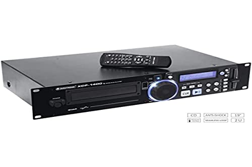 OMNITRONIC XCP-1400 CD-Player | mit IR-Fernbedienung für DJs | 40 Sekunden Anti-Shock-Puffer von OMNITRONIC