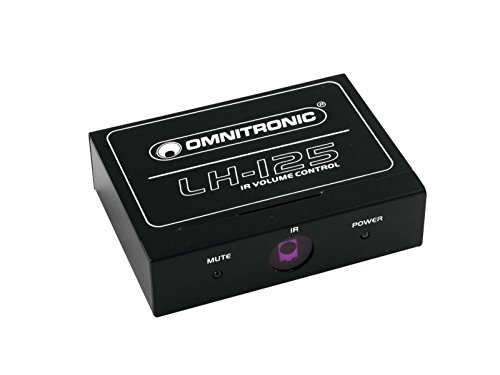 Omnitronic LH-125 IR-Lautstärkeregler | Stereo-Lautstärkeregler mit IR-Fernbedienung | Geeignet z. B. für CD-Player, Aktivboxen oder Verstärker | IR-Fernbedienung im Scheckkartenformat von OMNITRONIC