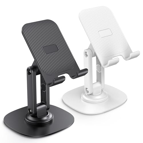 OMOTON 2er-Pack 360° Drehbarer Handyständer, Faltbarer Phone Ständer für den Schreibtisch, Handyzubehör, Höhenverstellbarer Handyhalterstände für iPhone und alle Smartphones, Schwarz & Weiß OMOTON 2er-Pack 360° Drehbarer Handyständer, Faltbarer Phone Ständer für den Schreibtisch, Handyzubehör, Höhenverstellbarer Handyhalterstände für iPhone und alle Smartphones, Schwarz & Weiß von OMOTON