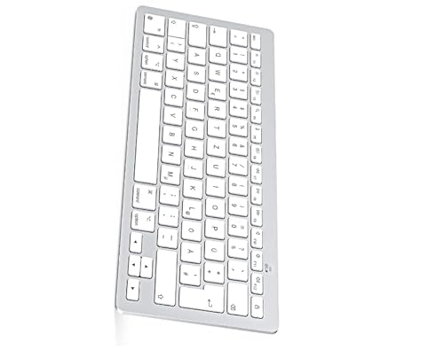 OMOTON Bluetooth Tastatur Deutsches QWERTZ Layout Kompakte Mini Tastatur mit Multimedia-Tasten, Kompatibel mit Mac von OMOTON
