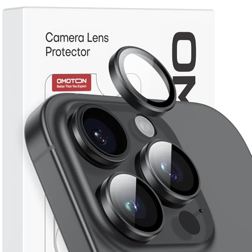 OMOTON Kamera Schutz für iPhone 16 Pro/ 16 Pro Max Kameraschutz Kratzfest, 9H Härte Kameraschutz für iPhone 16 Pro Max/iPhone 16 Pro Kameraschutz, 2 Stück von OMOTON