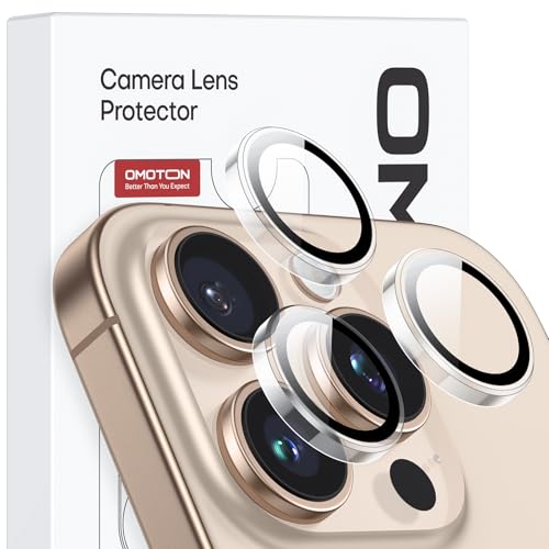 OMOTON Kamera Schutz für iPhone 16 Pro/16 Pro Max Kameraschutz Kratzfest, Ultra-Klar 9H Härte Kameraschutz für iPhone 16 Pro Max/iPhone 16 Pro Kameraschutz, 2 Stück von OMOTON