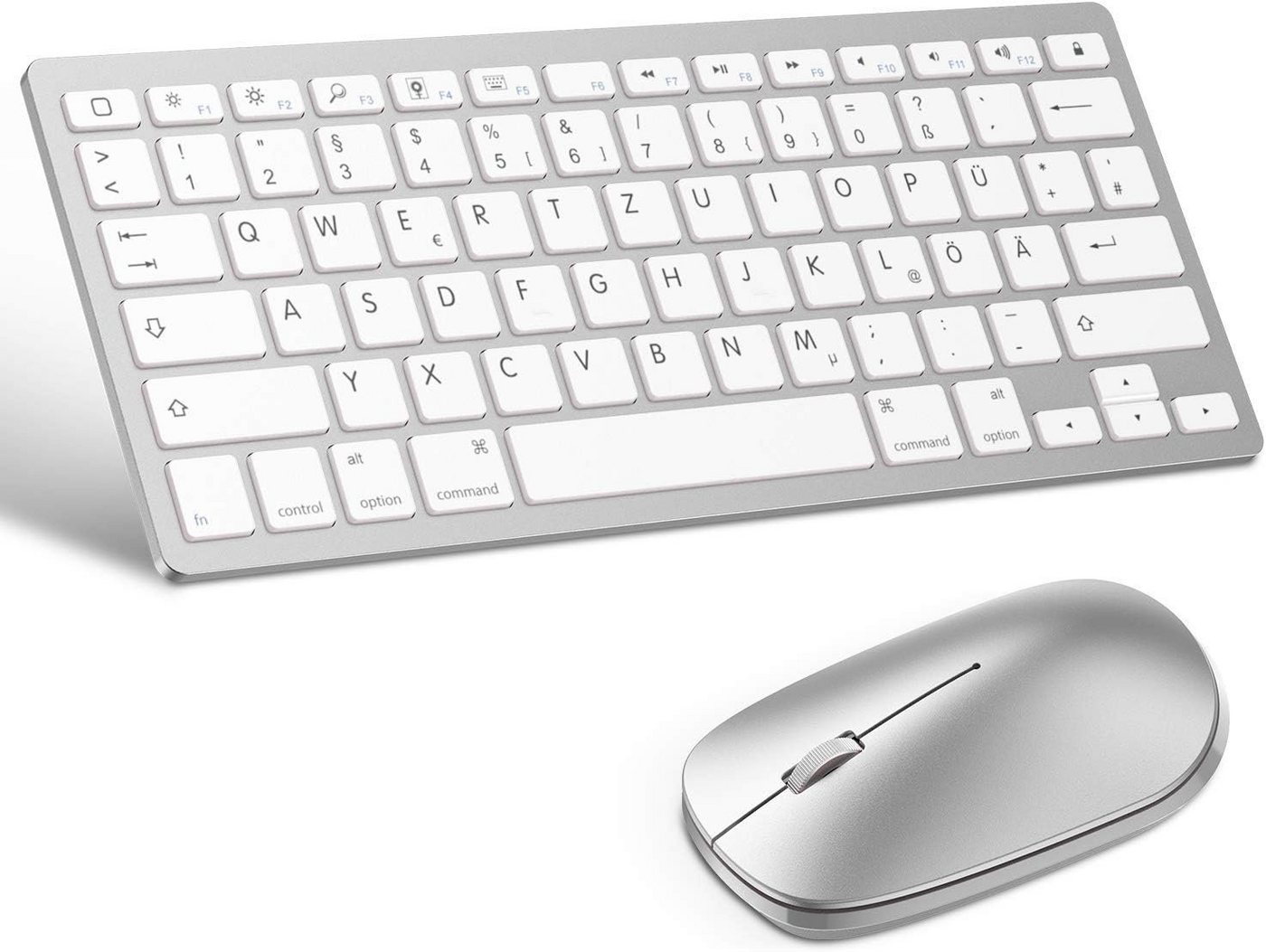 OMOTON deutsche Bluetooth QWERTZ Layout Tastatur- und Maus-Set, Kabelloses Tastatur-Maus-Set: Maximale Kompatibilität und Komfort von OMOTON