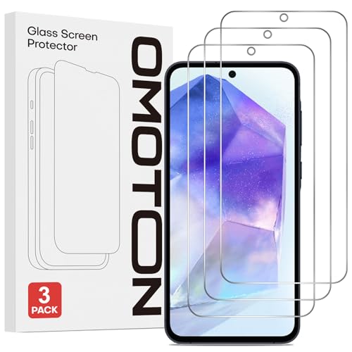 OMOTON für Samsung Galaxy A55 5G/A35 5G Panzer Schutz Glas, kompatibel mit Samsung Galaxy A55 5G/A35 5G Schutzfolie, Einfache Installation, 9H Härte, Anti-Kratzen, Anti-Bläschen, 3 Stück von OMOTON