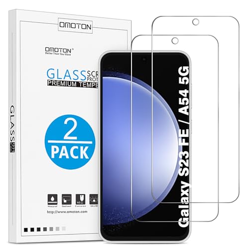 OMOTON für Samsung Galaxy S23 FE Panzer Schutz Glas, kompatibel mit Samsung Galaxy S23 FE Schutzfolie, 9H Härte Displayschutz Folie, Anti-Kratzen, Anti-Bläschen, 2 Stück von OMOTON