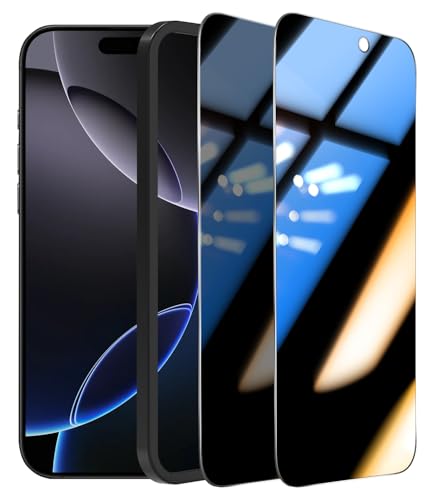 OMOTON für iPhone 16 Pro Max für Panzerglas Sichtschutz, [Full Screen] TOP Privacy Schutzfolie für iPhone 16 Pro Max mit Montagerahmen, Anti-Spy, Anti-Kratzer, Bläschenfrei, 2 Stück von OMOTON
