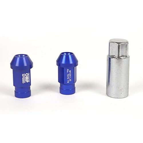 Set TUERCAS Aluminium OMP 7075 LLAVE 19 L:40MM M14X1.25 AZUL von OMP