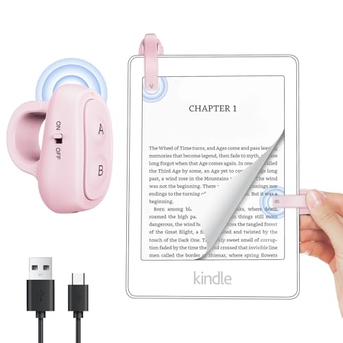 RF Ferngesteuerter Seitenwender für Kindle Paperwhite Turner eReader: Kamera-Fernauslöser, Kindle Clicker Seitenwender für iPad Android Tablets Surface E-Book Lesen Comics Zubehör Pink von OMYPOTT