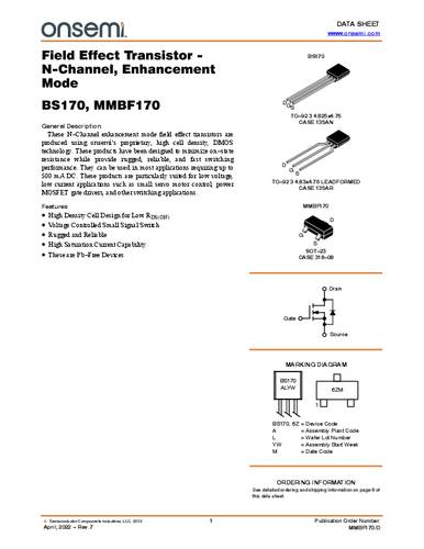 ON Semiconductor BS170-D26Z MOSFET 1 N-Kanal TO-92 Tape on Full reel von ON Semiconductor