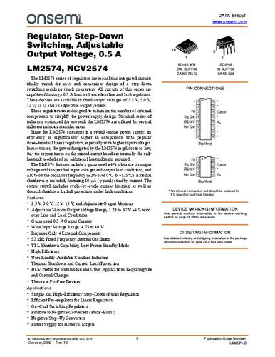ON Semiconductor LM2574N-ADJG Spannungsreferenz DIP-8 Positiv Einstellbar 0.50A Tube von ON Semiconductor