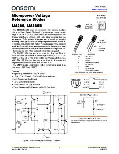 ON Semiconductor LM385BZ-1.2G Spannungsreferenz TO-92 Bulk von ON Semiconductor