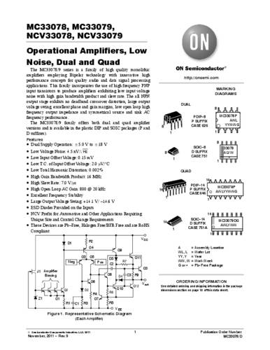 ON Semiconductor MC33079DR2G Linear IC - Operationsverstärker SOIC-14 Tape on Full reel von ON Semiconductor