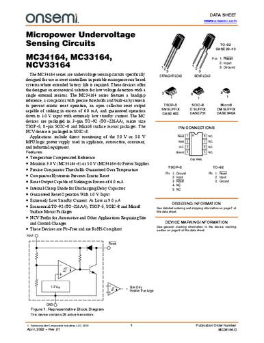 ON Semiconductor MC33164P-5G Spannungsregler - DC/DC-Schaltregler TO-92 Positiv Bulk von ON Semiconductor